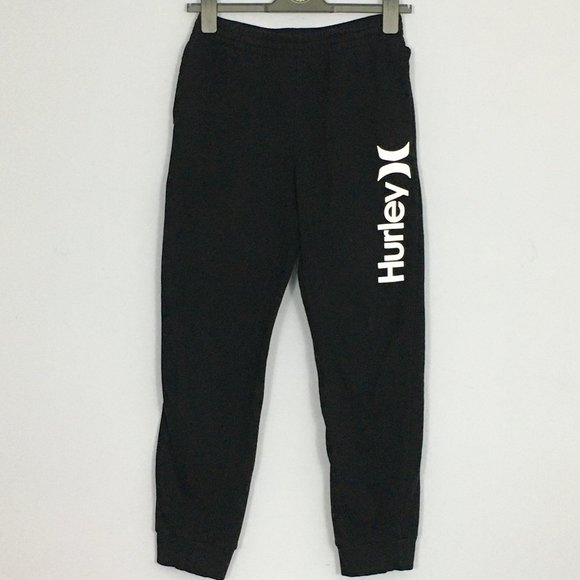 Hurley Other - Hurley Unisex XL Black White Logo Cotton Blend Elastic Waist Sweatpants